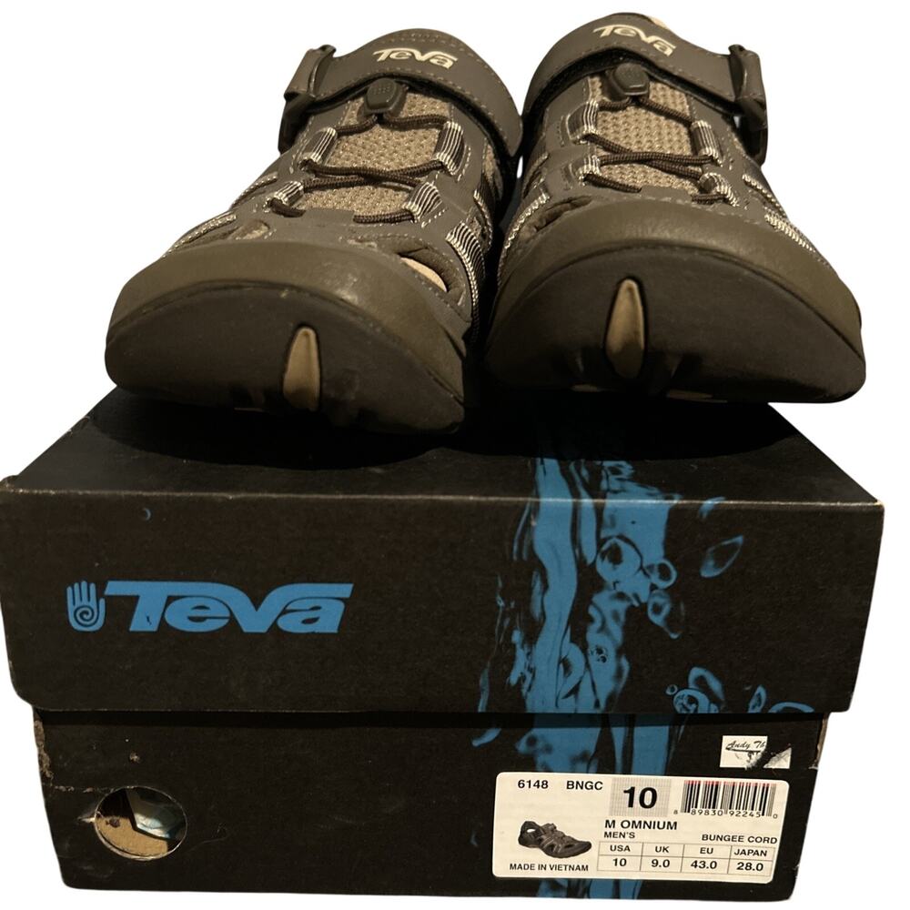 Men’s Teva Omnium Sandals Size 10 Original Box Hocking Water Shoes